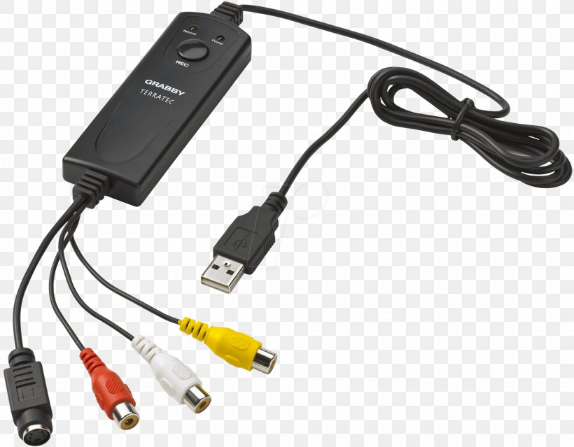 VHS Video Capture Frame Grabber USB TerraTec, PNG, 1560x1217px, Vhs, Adapter, Battery Charger, Cable, Computer Download Free
