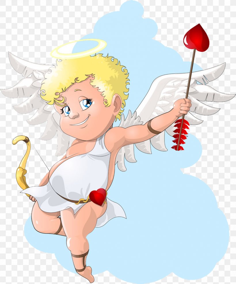 Cupid Cartoon Illustration, PNG, 851x1024px, Watercolor, Cartoon, Flower, Frame, Heart Download Free