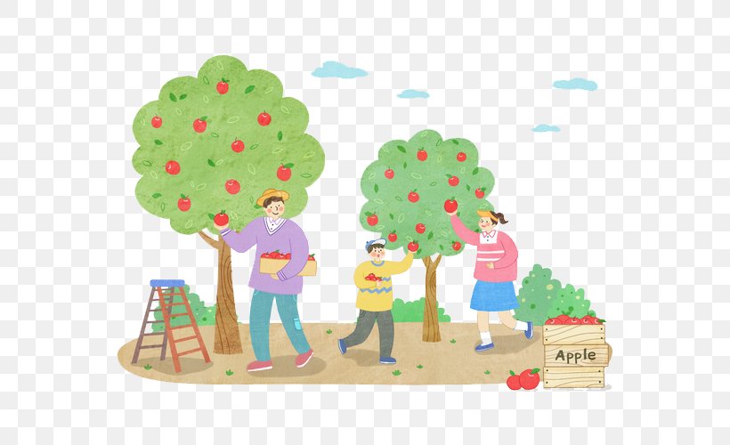 Geochang Orchard Apple Clip Art, PNG, 600x500px, Geochang, Apple, Art, Designer, Fruit Picking Download Free