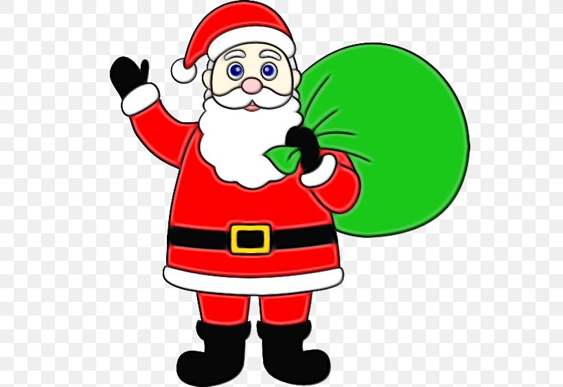 Santa Claus, PNG, 551x564px, Watercolor, Cartoon, Christmas, Christmas Elf, Paint Download Free