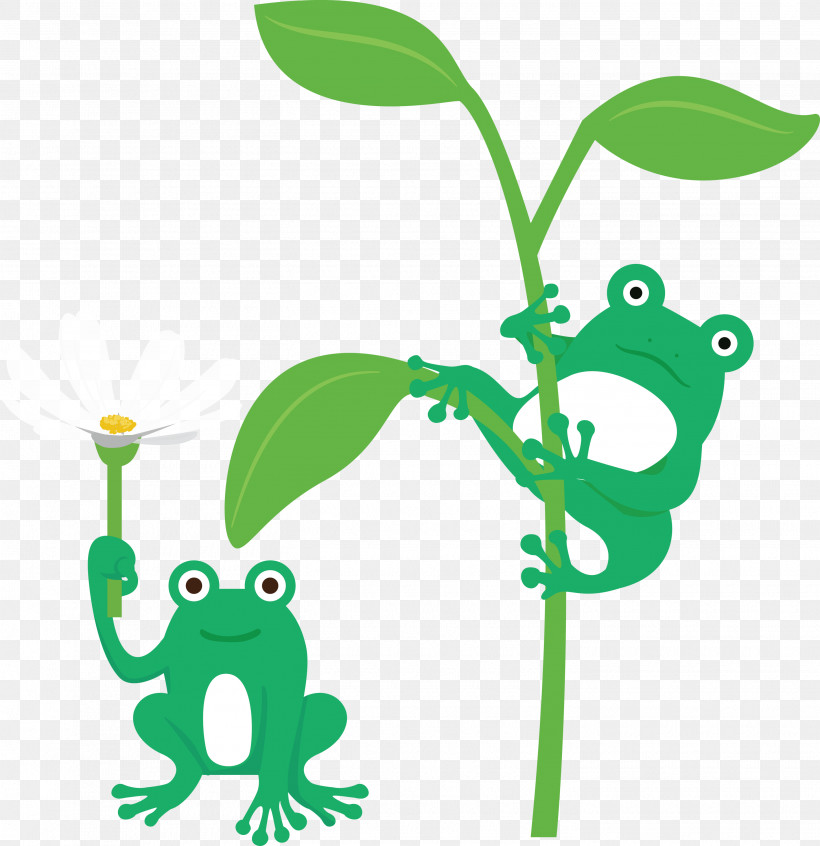 Leaf Plant Stem Frogs Tree Frog Cartoon, PNG, 2905x3000px, Frog, Cartoon, Frogs, Leaf, Plant Download Free