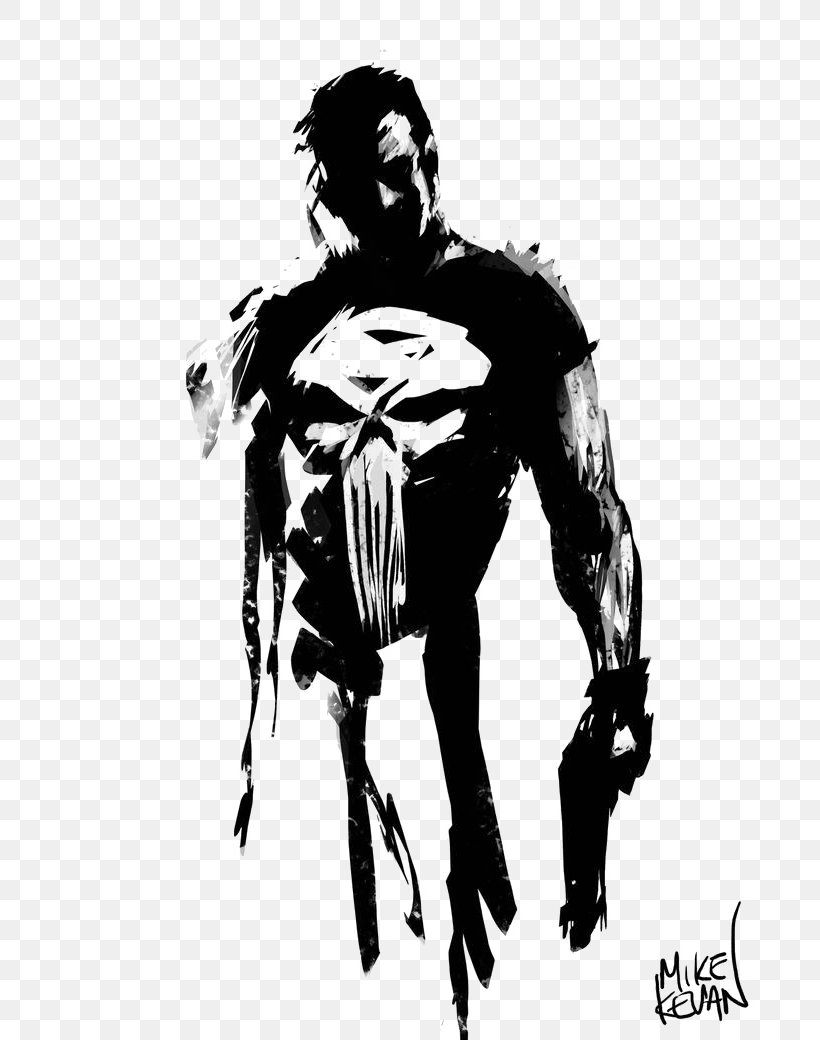 Punisher T-shirt Marvel Cinematic Universe Marvel Comics, PNG, 736x1040px, Punisher, Black And White, Daredevil, Decal, Drawing Download Free