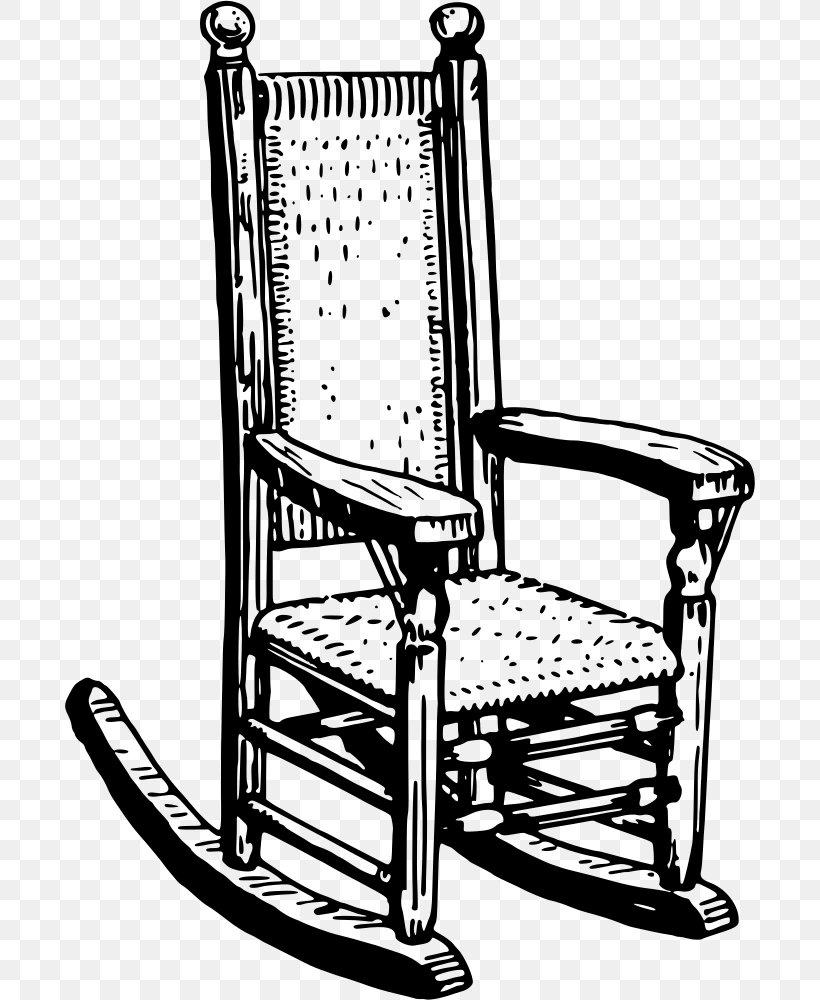 Rocking Chairs Clip Art, PNG, 690x1000px, Rocking Chairs, Adirondack Chair, Black And White, Chair, Furniture Download Free