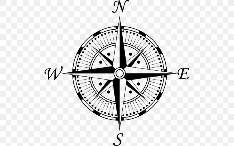Compass North Home House Location, PNG, 507x512px, Compass, Area, Bicycle Wheel, Black And White, Business Download Free