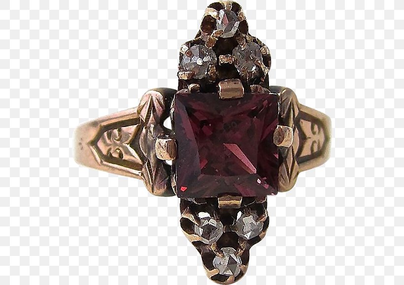 Rhodolite 1890s Diamond Cut Garnet Victorian Era, PNG, 579x579px, Rhodolite, Antique, Diamond, Diamond Cut, Fashion Accessory Download Free