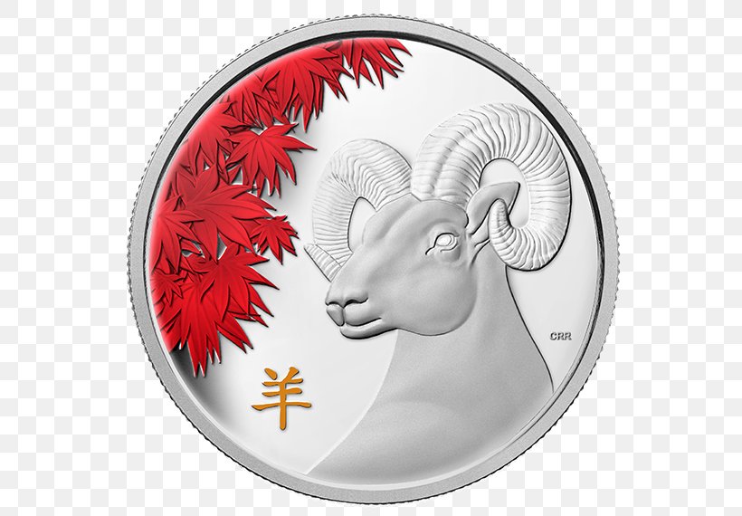 Goat Gold Coin Royal Canadian Mint Chinese Lunar Coins, PNG, 570x570px, Goat, Canadian Gold Maple Leaf, Chinese Lunar Coins, Chinese New Year, Chinese Zodiac Download Free