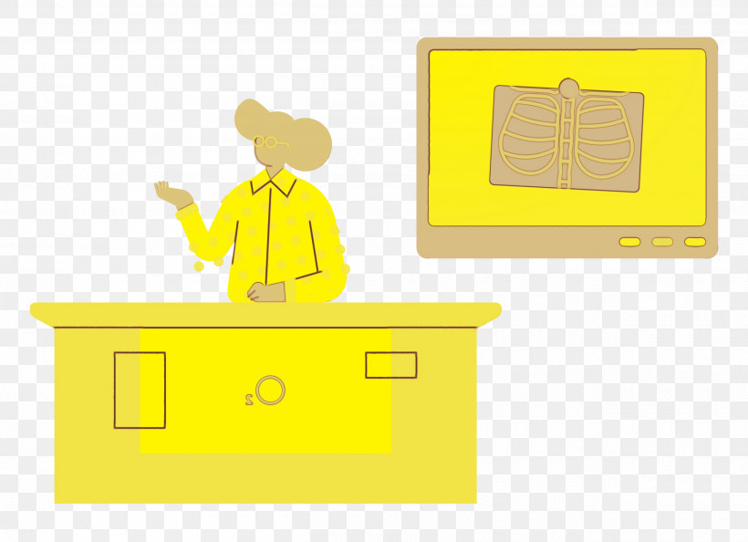Furniture Line Font Yellow Cartoon, PNG, 2500x1811px, Front Desk, Cartoon, Furniture, Geometry, Line Download Free
