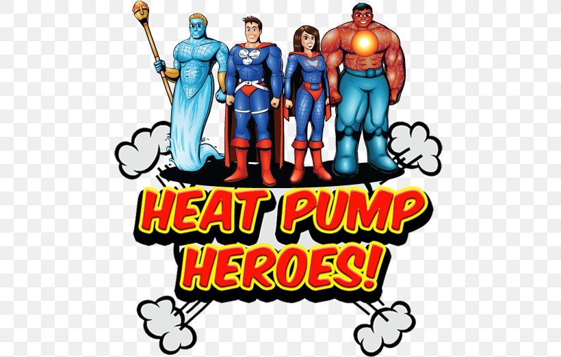 Geothermal Heat Pump HVAC Superhero Clip Art, PNG, 576x522px, Heat Pump, Air Conditioning, Area, Artwork, Cartoon Heroes Download Free