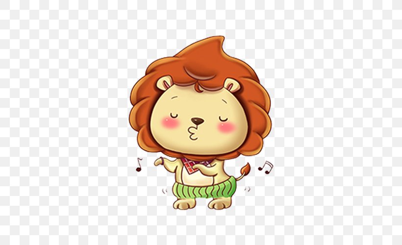 Lion Cartoon WeChat Avatar, PNG, 500x500px, Watercolor, Cartoon, Flower, Frame, Heart Download Free