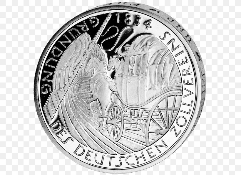 Coin Dm-drogerie Markt Deutsche Mark Zollverein C&A, PNG, 600x594px, Coin, Black And White, Commemorative Coin, Currency, Deutsche Mark Download Free