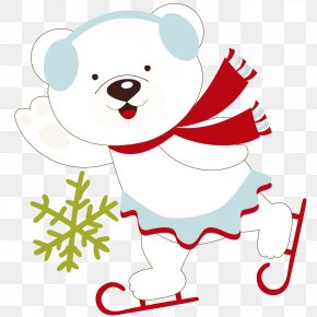 Skating Polar Bear - Polar Bear Clip Art PNG