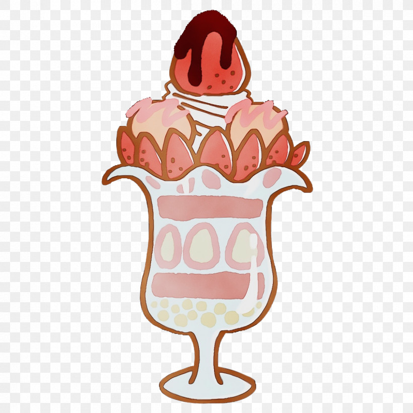 Sundae Ice Cream Cone Cartoon Cone Fruit, PNG, 1200x1200px, Dessert, Cartoon, Cone, Cookie, Fruit Download Free