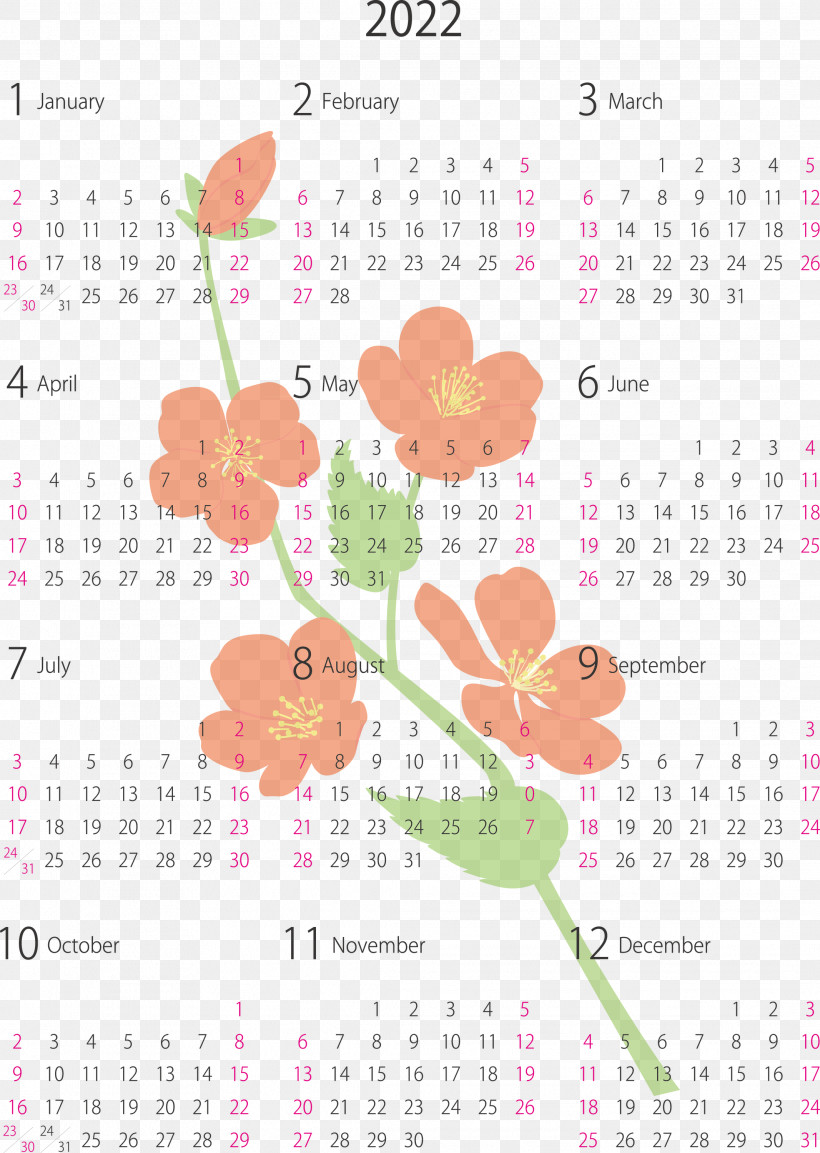 2022 Yearly Canlendar Printable 2022 Yearly Canlendar, PNG, 2133x3000px, Calendar System, Meter Download Free