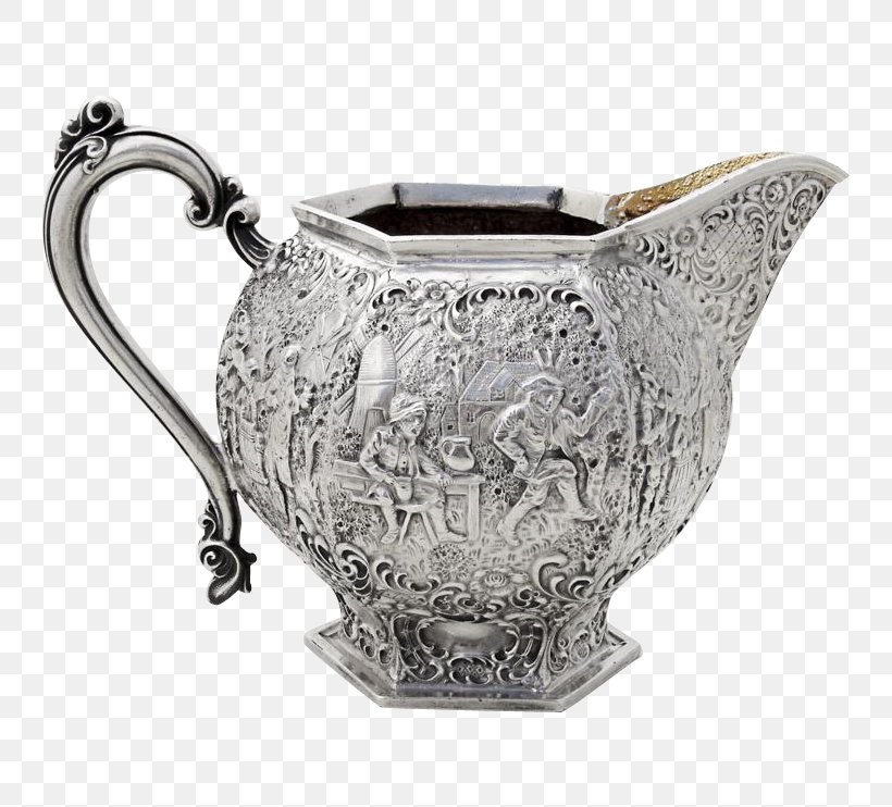Jug Pitcher Water Silver Teapot, PNG, 742x742px, Jug, Antique, Berries, Company, Drinkware Download Free