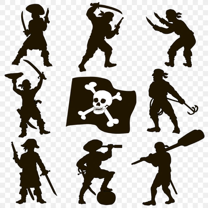 Silhouette Piracy Royalty-free Clip Art, PNG, 1000x1000px, Silhouette, Drawing, Human Behavior, Organization, Photography Download Free