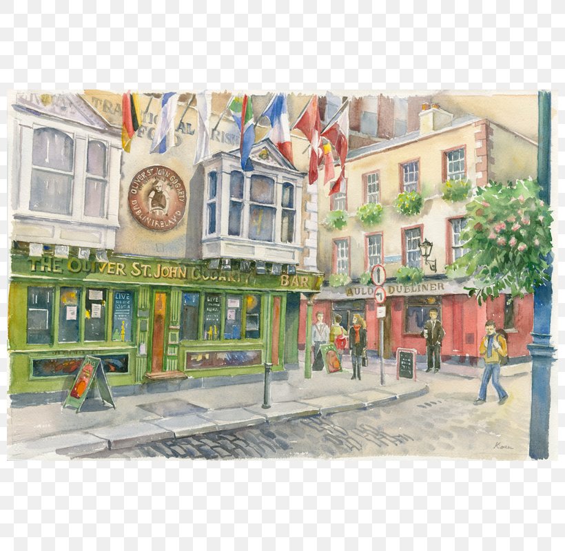 Watercolor Painting Oliver St. John Gogarty's Hostel Ludmila Korol Pub, PNG, 800x800px, Watercolor Painting, Abstract Art, Art, Bar, Dublin Download Free