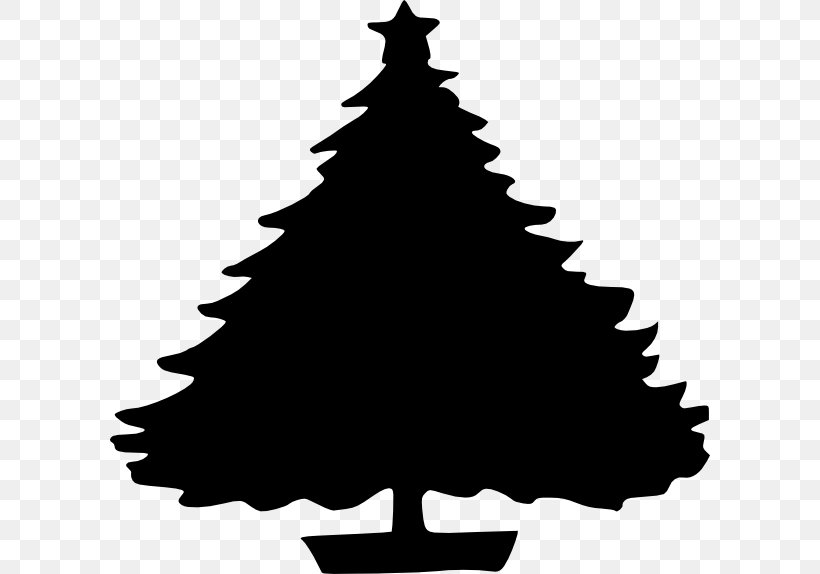 Christmas Tree Clip Art, PNG, 600x574px, Christmas, Black And White, Christmas Decoration, Christmas Ornament, Christmas Tree Download Free