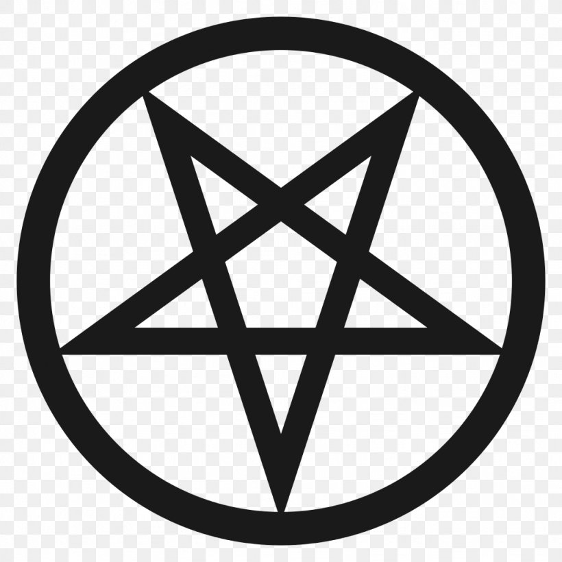 Pentagram Pentacle Satanism Symbol Baphomet, PNG, 1024x1024px, Pentagram, Area, Baphomet, Black And White, Cross Of Saint Peter Download Free