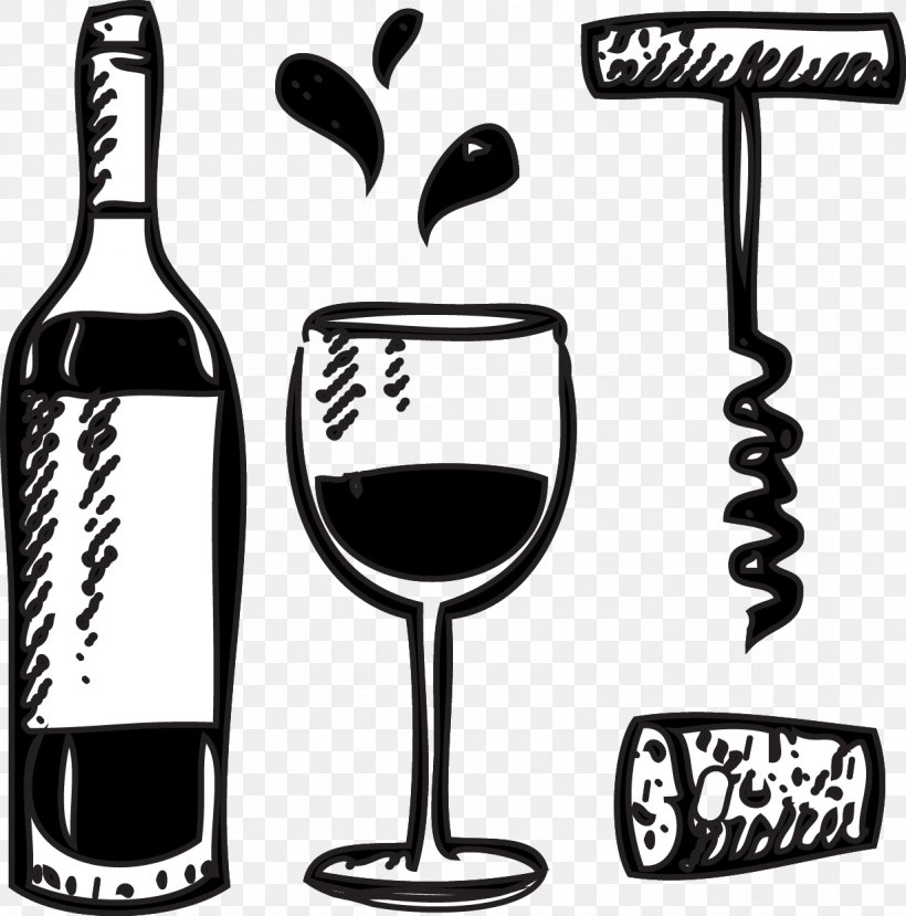 Wine Glass Bottle Cork, PNG, 1228x1242px, Wine, Alternative Wine Closure, Black And White, Bottle, Champagne Stemware Download Free