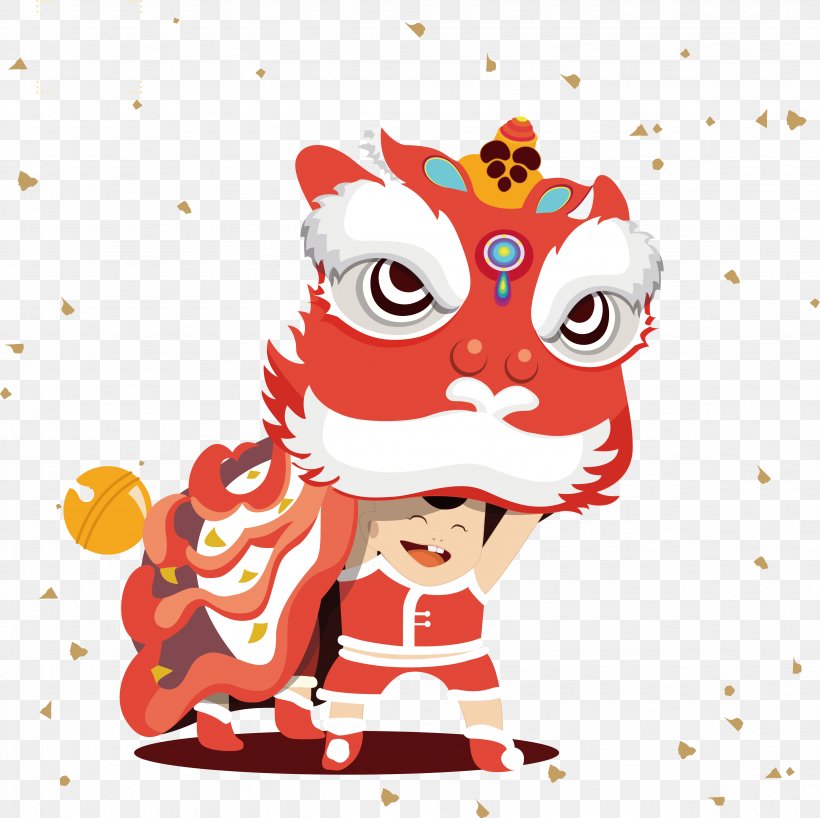 Lion Dance Chinese New Year Tangyuan Lantern Festival Illustration, PNG, 4726x4716px, Chinese New Year, Art, Cartoon, Clip Art, Festival Download Free