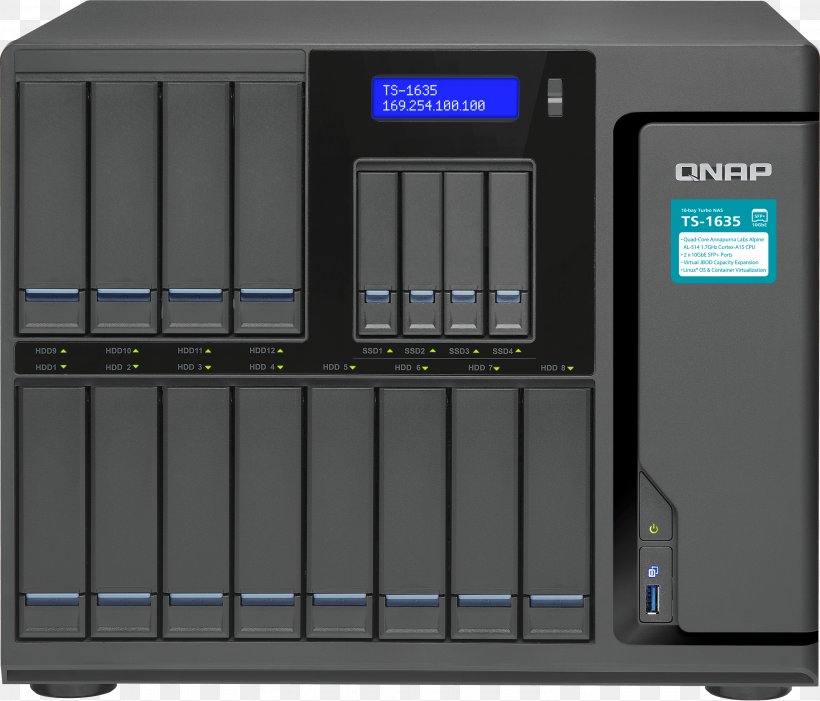 QNAP TS-431X QNAP TS-1635 QNAP Systems, Inc. Network-attached Storage Hard Drives, PNG, 2981x2552px, Qnap Ts1635, Central Processing Unit, Computer, Computer Servers, Disk Array Download Free