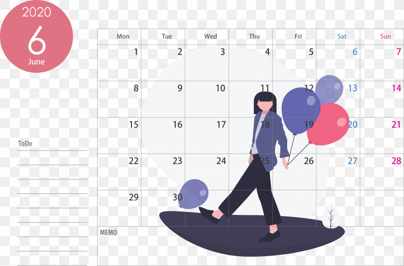 June 2020 Calendar 2020 Calendar, PNG, 3000x1982px, 2020 Calendar, June 2020 Calendar, Circle, Diagram, Heart Download Free