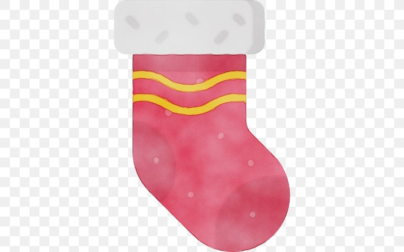 Christmas Stocking, PNG, 512x512px, Watercolor, Christmas Stocking, Footwear, Magenta, Paint Download Free