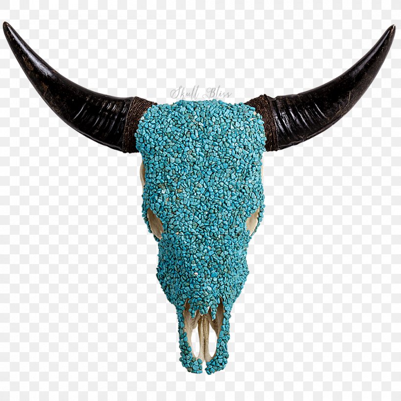 Texas Longhorn Turquoise Skull Gemstone, PNG, 1000x1000px, Texas Longhorn, Bone, Cattle, Color, Com Download Free