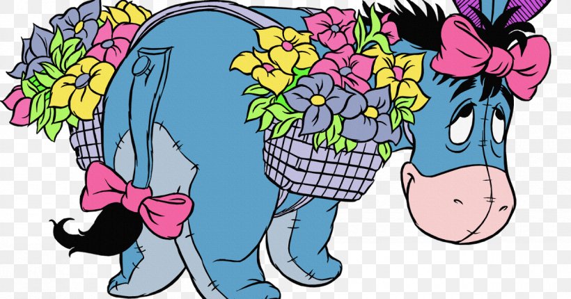 Winnie-the-Pooh Eeyore's Birthday Party Piglet Tigger, PNG, 1200x630px, Watercolor, Cartoon, Flower, Frame, Heart Download Free