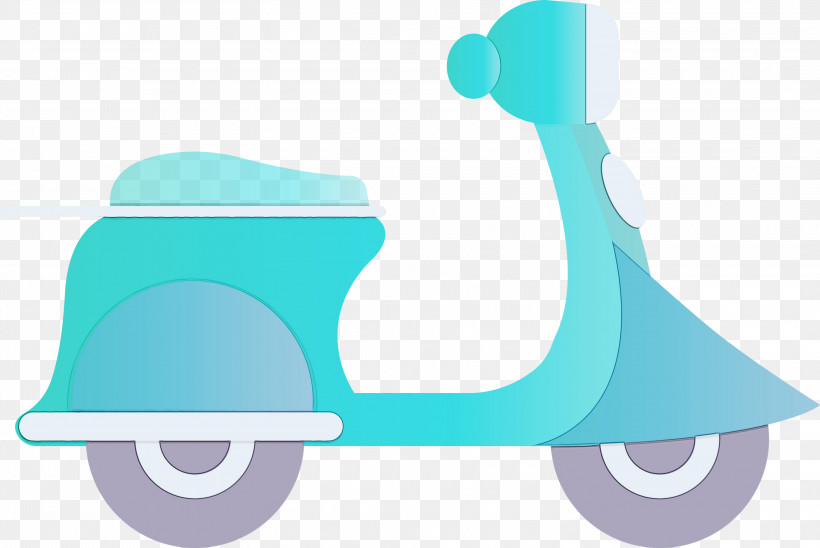 Turquoise Blue Aqua Transport Scooter, PNG, 3000x2008px, Motorcycle, Aqua, Blue, Moto, Paint Download Free