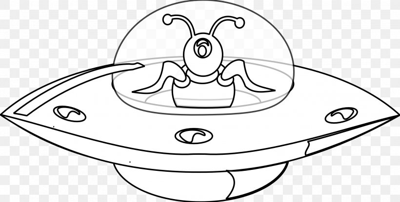 Unidentified Flying Object Black And White Flying Saucer Coloring Book Clip Art, PNG, 2555x1296px, Unidentified Flying Object, Alien Abduction, Area, Artwork, Black And White Download Free