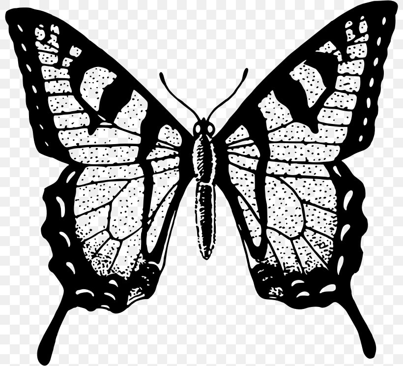Monarch Butterfly Paper Decal Sticker, PNG, 800x744px, Monarch Butterfly, Arthropod, Black And White, Brush Footed Butterfly, Brushfooted Butterflies Download Free