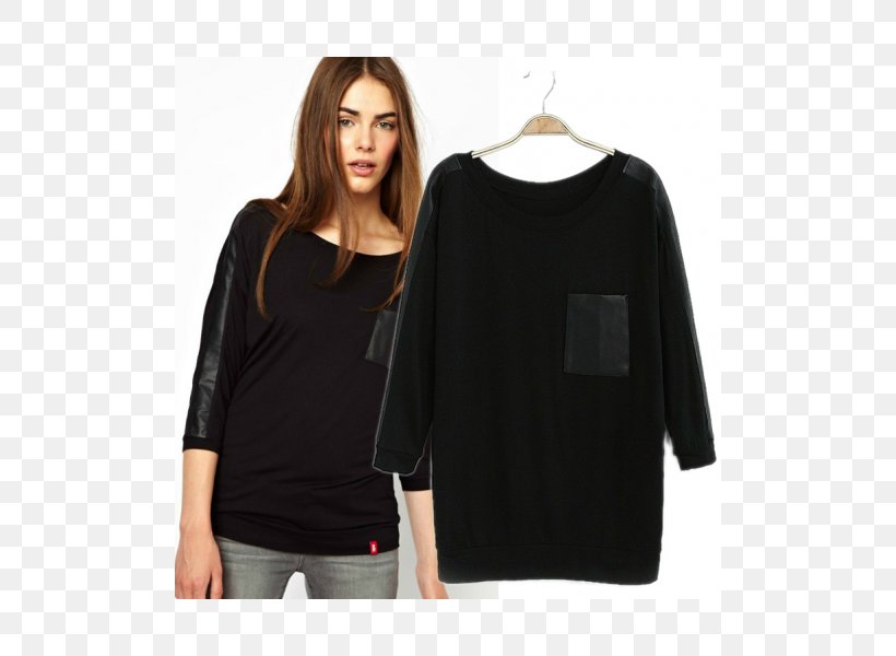 T-shirt Sleeve Blouse Cardigan Leather, PNG, 500x600px, Tshirt, Artificial Leather, Black, Blouse, Cardigan Download Free