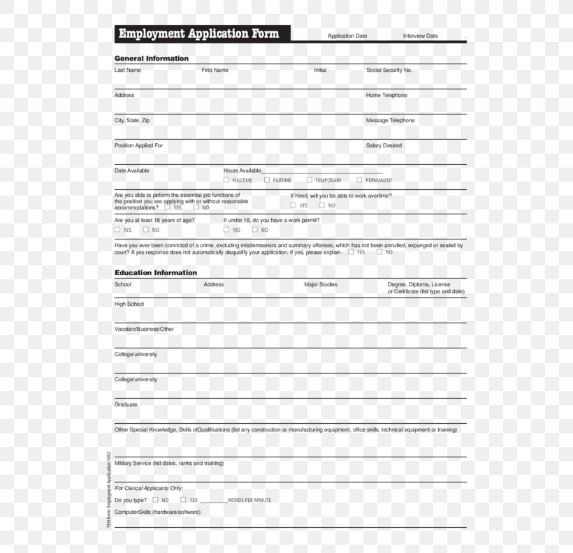 Application For Employment Template Résumé Job, PNG, 612x792px, Watercolor, Cartoon, Flower, Frame, Heart Download Free