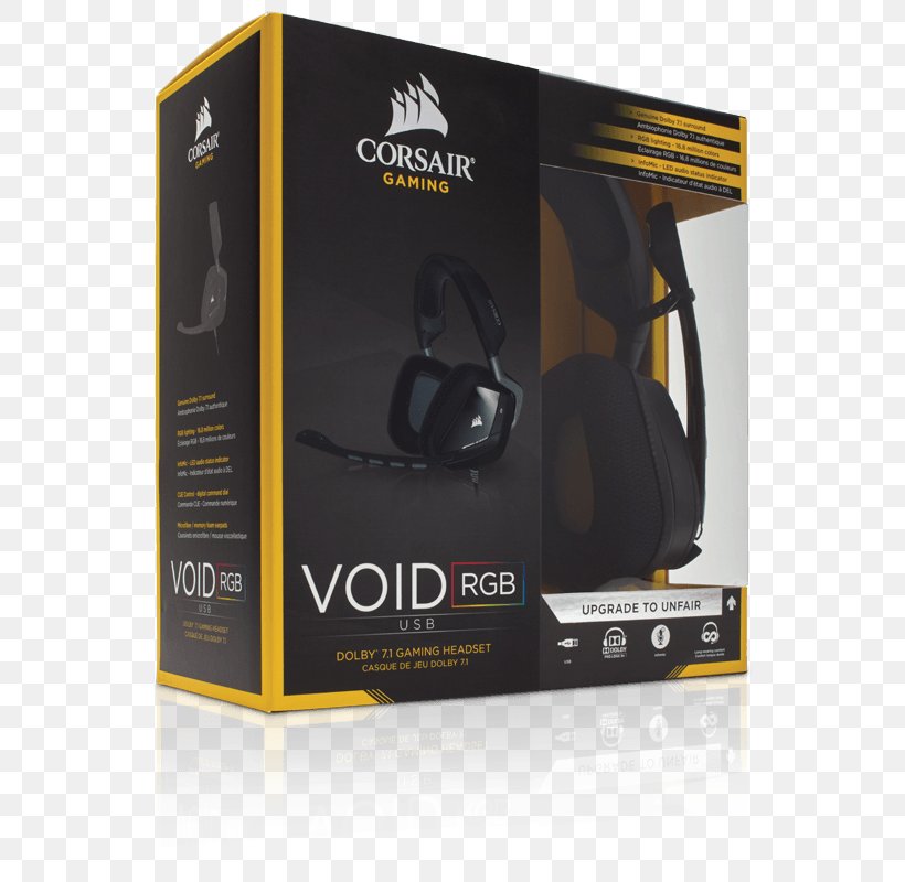 Corsair VOID PRO RGB 7.1 Surround Sound Headset Corsair Components Headphones, PNG, 585x800px, 71 Surround Sound, Corsair Void Pro Rgb, Audio, Audio Equipment, Brand Download Free