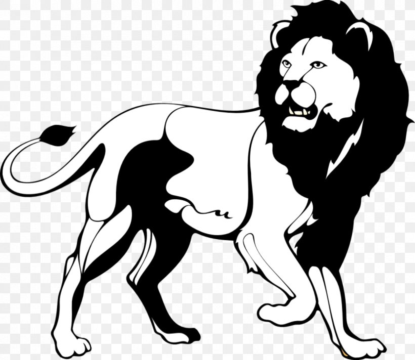 Lion Black And White Roar Clip Art, PNG, 830x721px, Lion, Art, Big Cat, Big Cats, Black And White Download Free