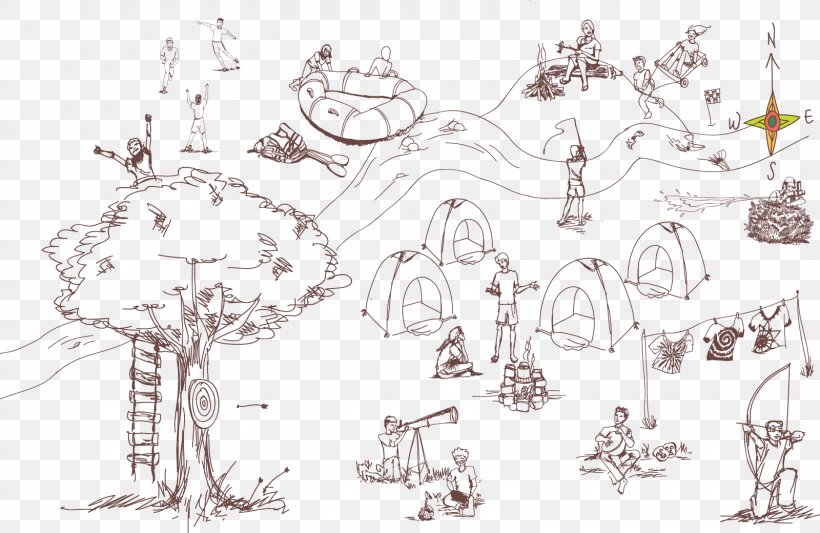 Summer Camp Camping Tent Sketch, PNG, 1600x1040px, Summer Camp, Adolescence, Area, Art, Artwork Download Free