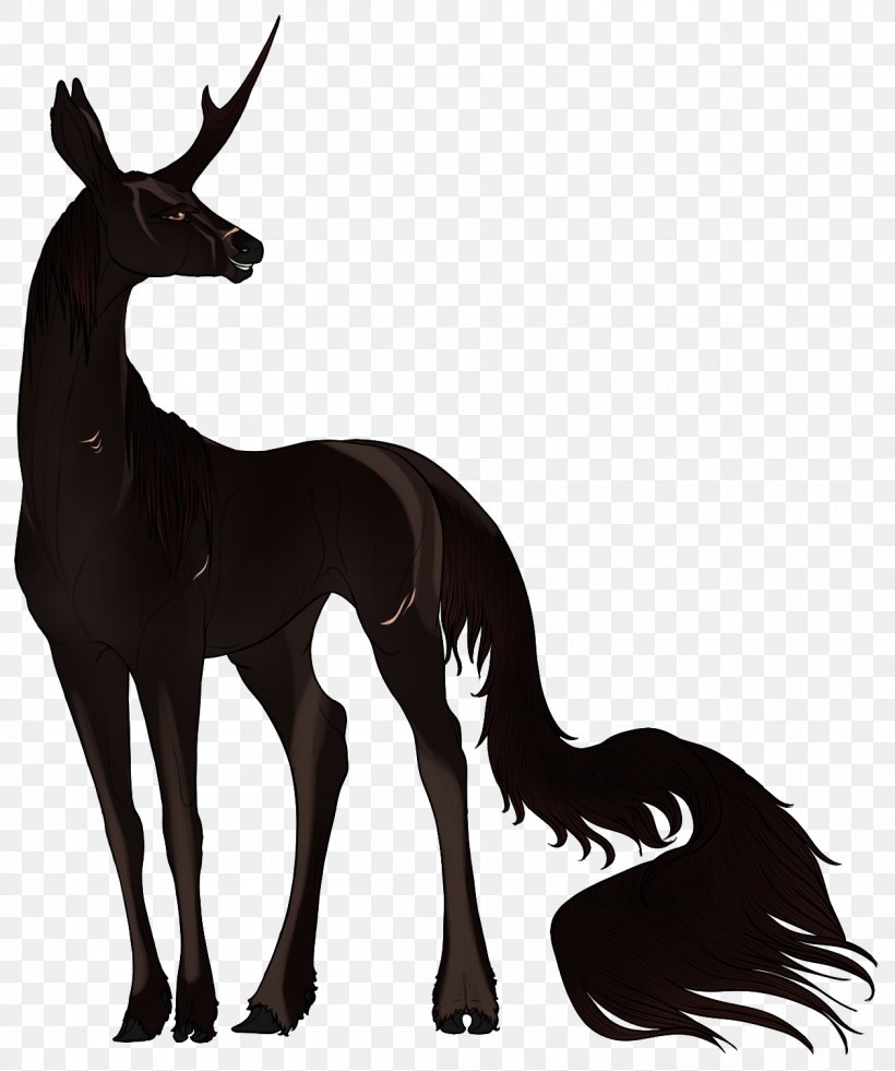 Mustang Dog Deer Unicorn Mammal, PNG, 1258x1506px, Mustang, Black And White, Canidae, Deer, Dog Download Free