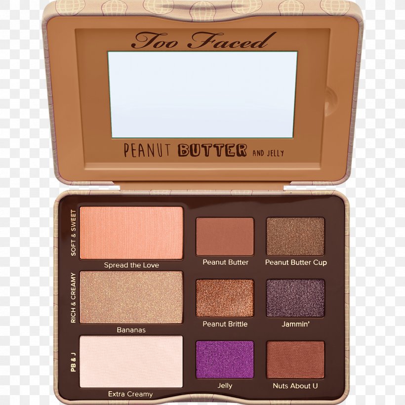 Peanut Butter And Jelly Sandwich Too Faced Peanut Butter & Jelly Eye Shadow Palette Peanut Butter Cup Gelatin Dessert, PNG, 1200x1200px, Peanut Butter And Jelly Sandwich, Butter, Chocolate, Cocoa Solids, Cosmetics Download Free