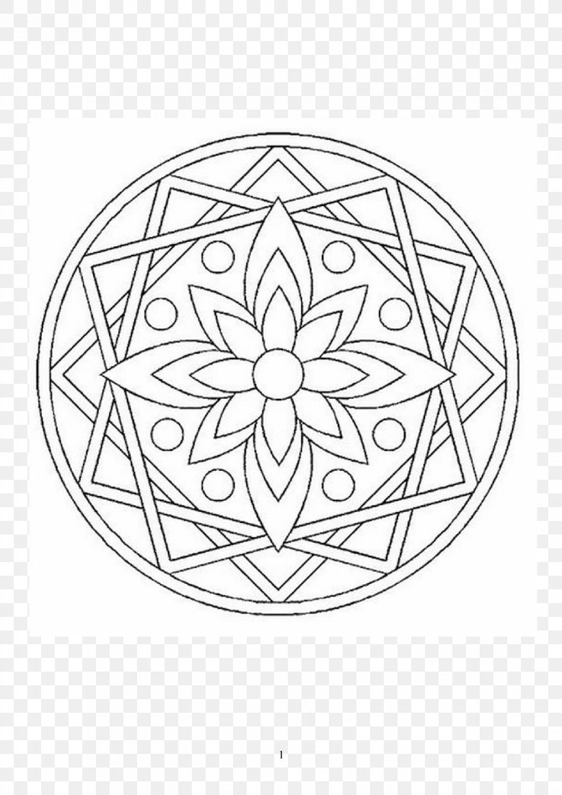 Mandala Coloring Book Child Drawing, PNG, 1653x2339px, Mandala, Adult, Area, Black And White, Book Download Free