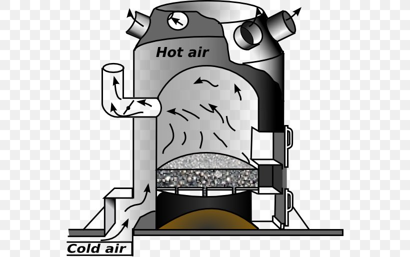 Furnace Hot Blast Clip Art, PNG, 555x514px, Furnace, Black And White, Blast Furnace, Duct, Hot Blast Download Free