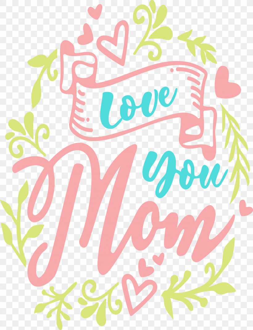 Pink Text Font, PNG, 2295x3000px, Mothers Day, Love You Mom, Paint, Pink, Text Download Free