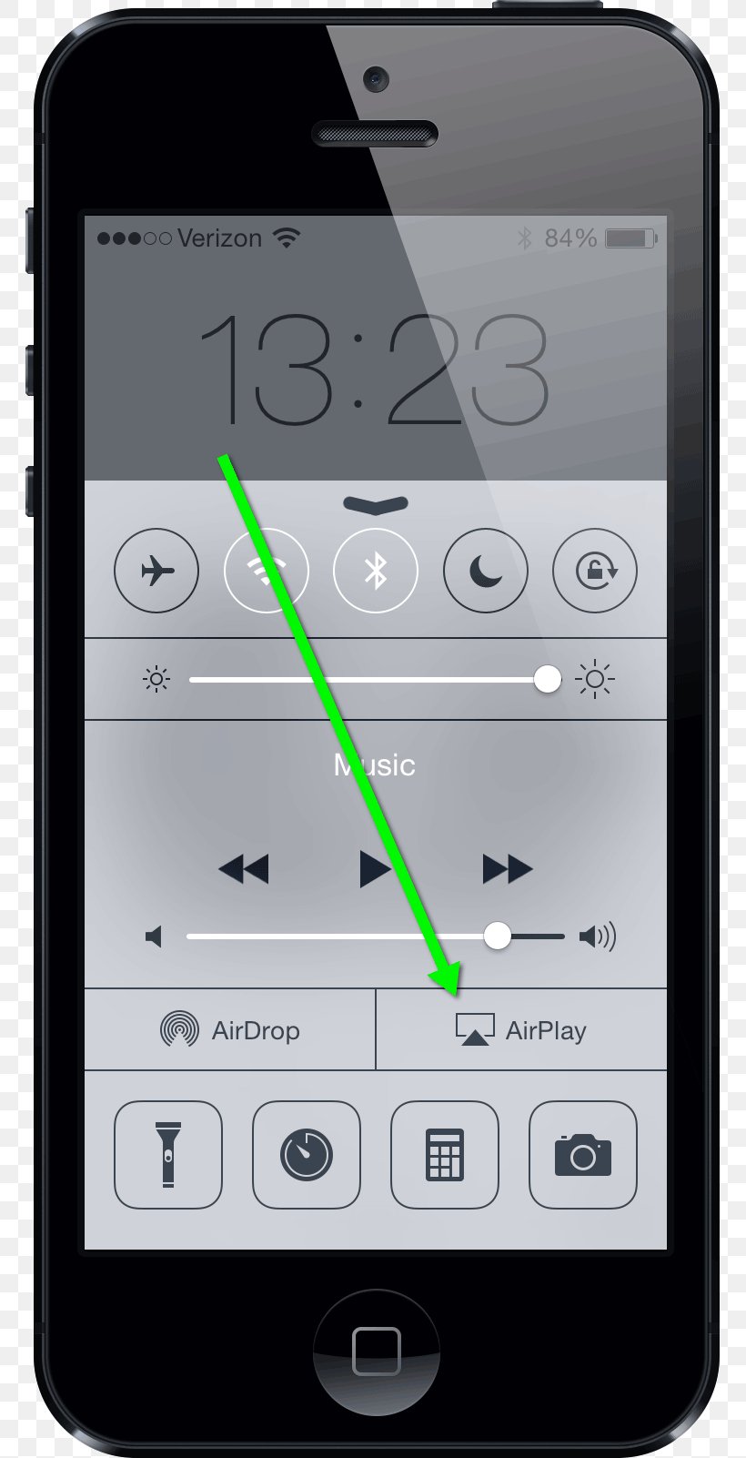 IPhone Salt 106.5 IOS 7, PNG, 763x1602px, Iphone, Apple, Cellular Network, Communication Device, Control Center Download Free