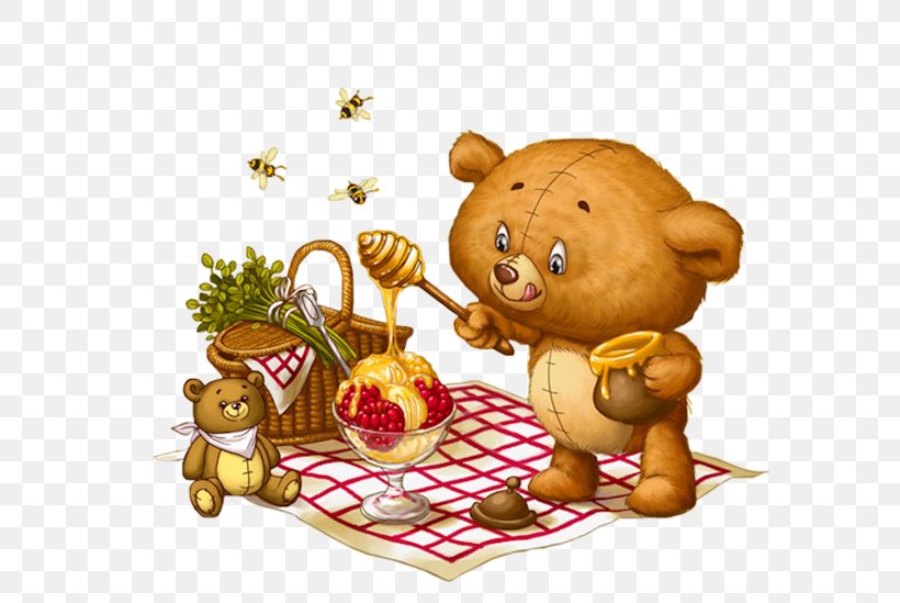 Bear Bee Yuja-cha Honey, PNG, 600x549px, Watercolor, Cartoon, Flower, Frame, Heart Download Free