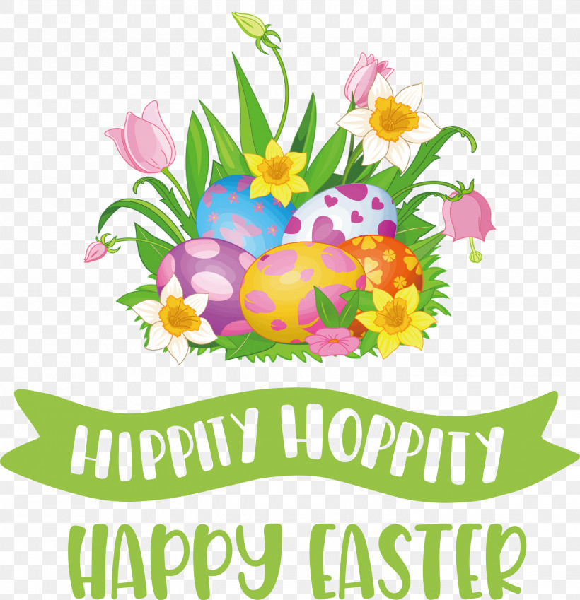 Hippity Hoppity Happy Easter, PNG, 2896x3000px, Hippity Hoppity, Easter Basket, Easter Bunny, Easter Egg, Floral Design Download Free