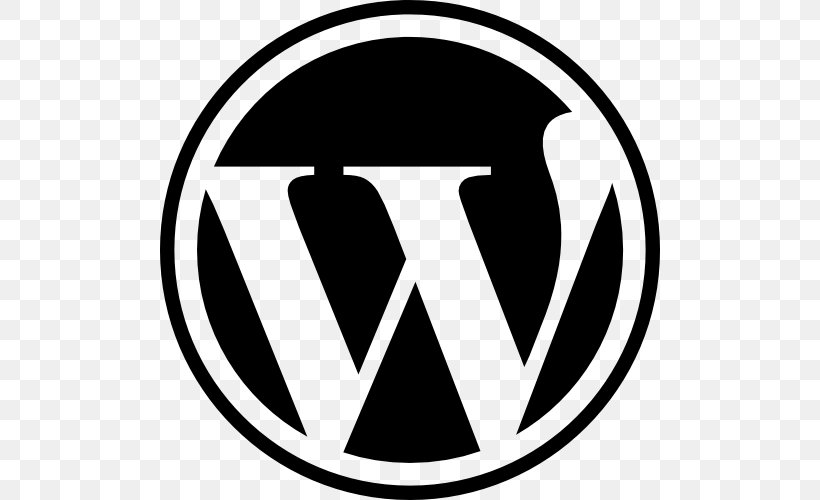 WordPress.com Logo, PNG, 500x500px, Wordpress, Area, Black And White, Blog, Brand Download Free