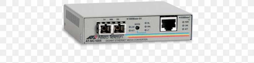 Allied Telesis AT MC1004 Fiber Media Converter Optical Fiber Ethernet, PNG, 1200x298px, Fiber Media Converter, Allied Telesis, Computer, Computer Component, Computer Hardware Download Free