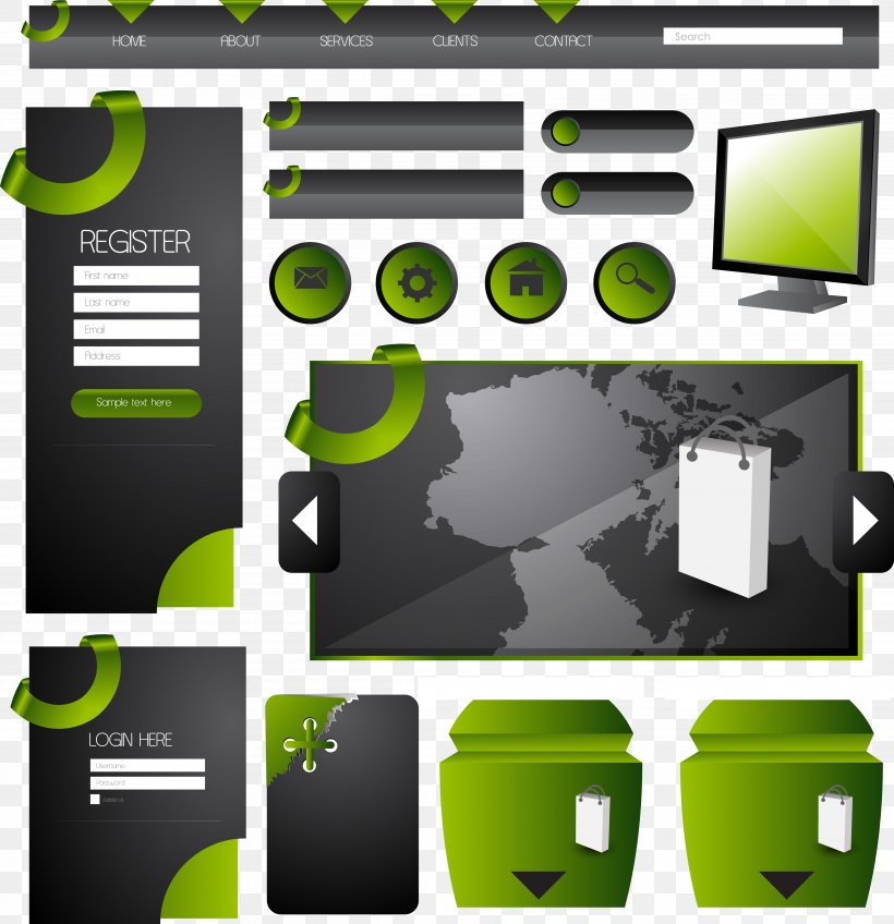 Web Design Web Page Shutterstock, PNG, 4831x4997px, Web Design, Brand, Designer, Dropdown List, Green Download Free