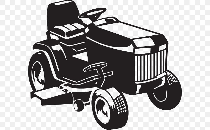 Lawn Mowers Riding Mower Clip Art, PNG, 600x511px, Lawn Mowers, Automotive Design, Black And White, Brand, Car Download Free