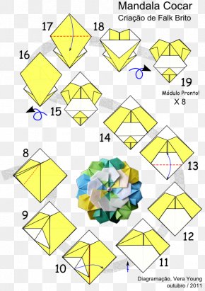 Flower Origami - Paper Modular Origami Mandala Kusudama PNG